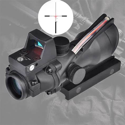 Chevron ACOG 4X32 Riflescopes Red Green Illuminated Etched Reticle Red ...