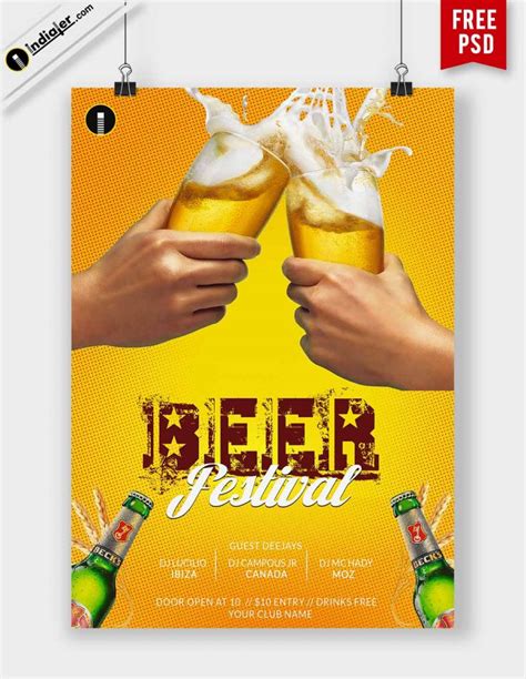 Freebies Beer Festival Celebration Flyer PSD Template - Indiater