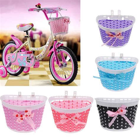 Bicycle Accessories Baskets Bike Pannier Bicycle Bowknot Front Basket Shopping Bike Bag For Kids ...