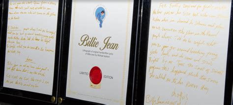 Original ‘Billie Jean’ Lyrics On Offer – Michael Jackson World Network