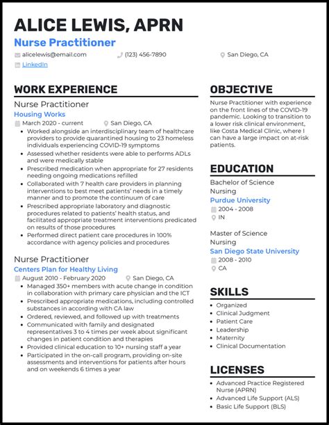 3 Nurse Practitioner Resume Examples for 2024