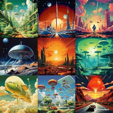 Retrofuturism Posters Midjourney Prompt | PromptBase