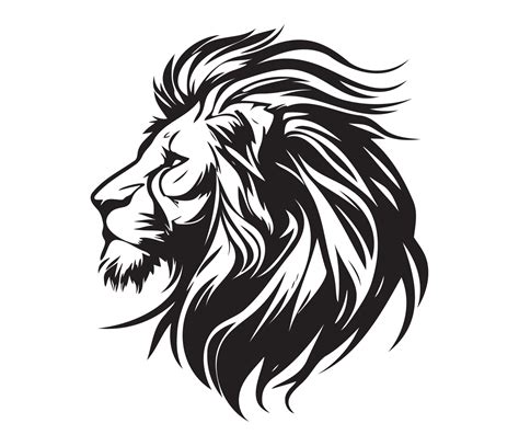 Lion Face, Silhouettes Lion Face , black and white Lion vector 22923766 Vector Art at Vecteezy