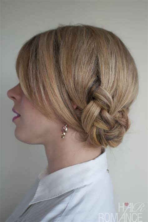 Twisted Braided Updo with Bangs - Romantic Braided Updo - Hairstyles Weekly