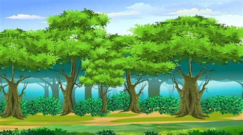 Forest nature scene for cartoon animation. | Photoshop backgrounds ...