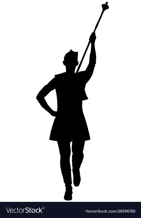 Majorette performer girl carnival silhouette Vector Image