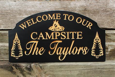 Welcome to our campsite-Personalized camping sign-custom RV