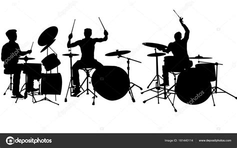 Set Drummer Silhouette Stock Vector Image by ©miloskontra #181440114