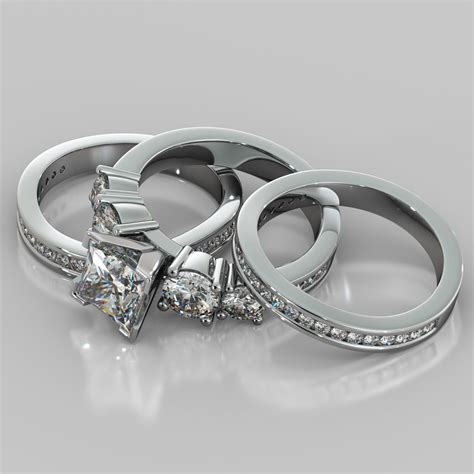 Princess Cut Trio Wedding Set | 3.83CT | 2 Matching Bands