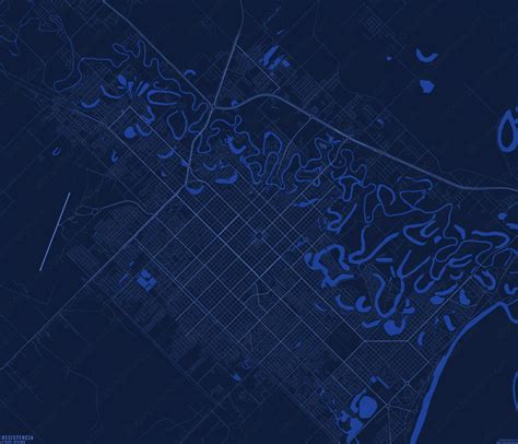 Resistencia Vector Map - Dark Blue (AI,PDF) | Boundless Maps