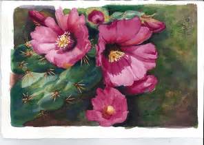 Cholla Cactus Blooms Painting by Victoria Park - Fine Art America