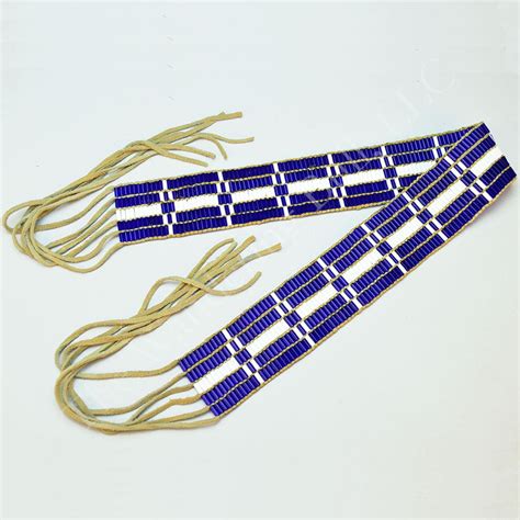 Wampum Belt 5 Row Cobalt & White - The Wandering Bull