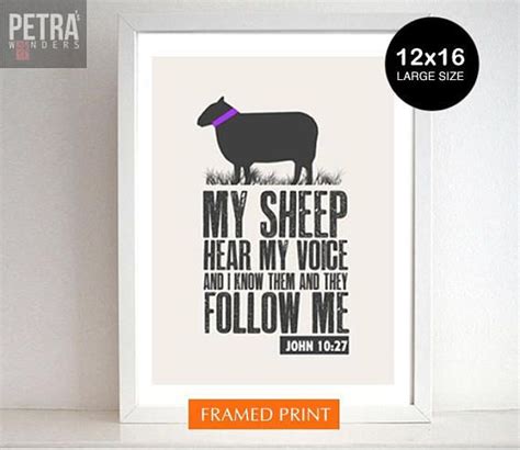 Bible Verse Print/ My Sheep Hear My Voice Wall Art/ John - Etsy | Bible verse prints, Framed ...