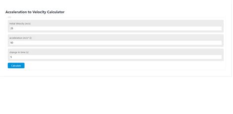 Acceleration to Velocity Calculator - Calculator Academy