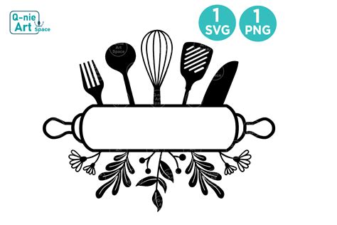 Kitchen Tools Split Frame, Cooking SVG Grafica di Queenie Art Space ...