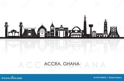 Skyline Panorama of City of Accra, Ghana - Vector Illustration Stock ...