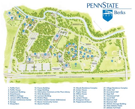 Printable Map of Penn State Berks Campus