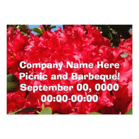 Company Picnic Corporate Barbeque Invitations 5" X 7" Invitation Card ...