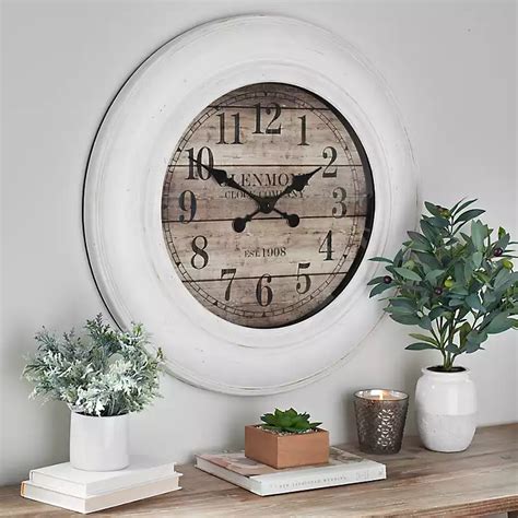 Whitewash Wood Slat Wall Clock | Kirklands Home