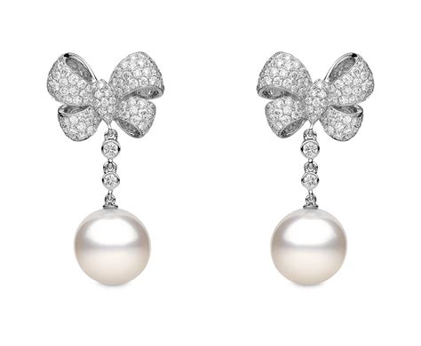YOKO London pearl bow earrings