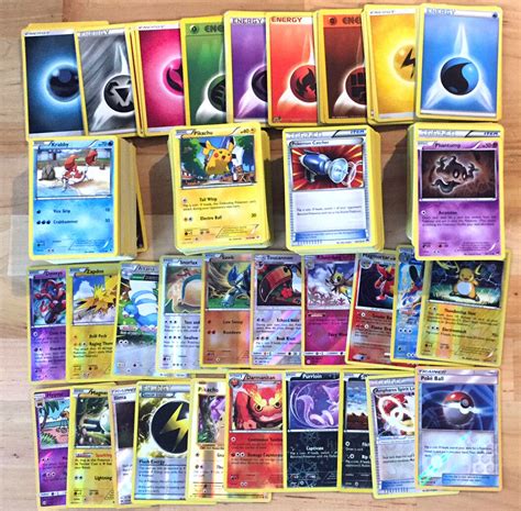 500 Pokemon Trading Cards TCG With 90 Basic Energy! Includes Foils ...