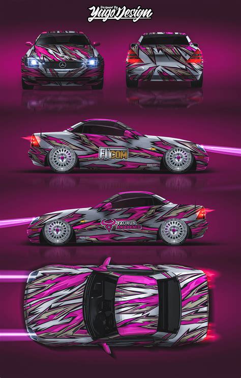 Mercedes-SLK-by-Yagodesign-2019-gold-purple-camo | Car wrap design, Car ...