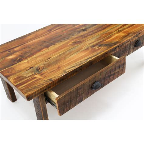 Reclaimed Wood Coffee Table With Drawers | Four Corner Furniture ...