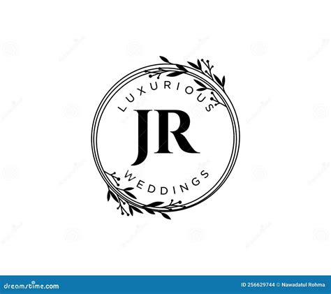 JR Initials Letter Wedding Monogram Logos Template, Hand Drawn Modern ...