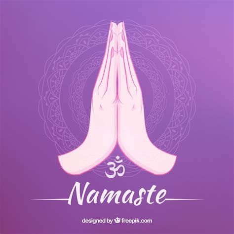 Namaste gesture with lovely style | Free Vector