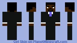 Black Business Suit Steve Minecraft Skin