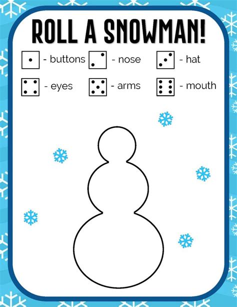 Roll A Snowman Dice Game – Deeper KidMin