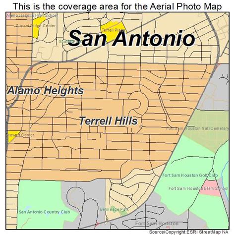 Aerial Photography Map of Terrell Hills, TX Texas