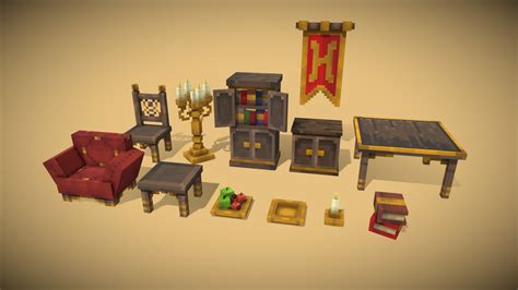 Medieval Royal Furniture - Minecraft - 3D model by LZBlocks [b642215 ...