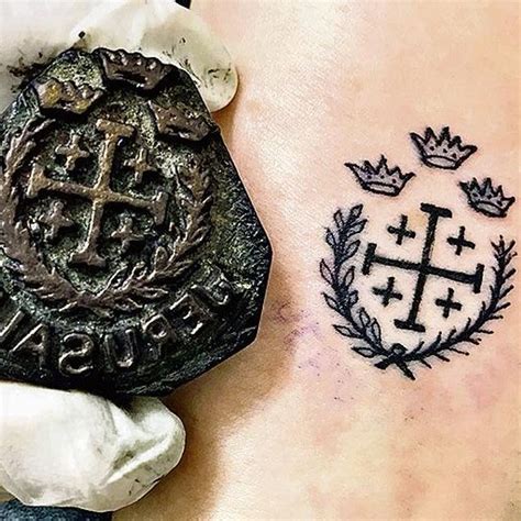 Tattoo uploaded by Rachel Dawson • Traditional Jerusalem cross tattoo ...