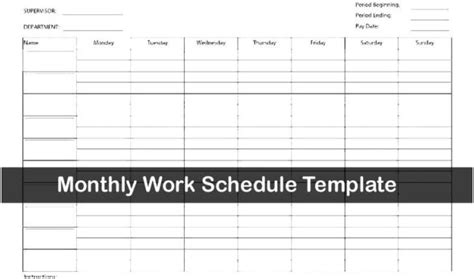 Download Work Schedule Template Excel - ExcelTemple