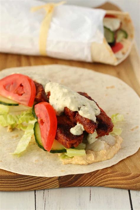 Vegan Shawarma with Seitan Strips and Tzatziki - Loving It Vegan