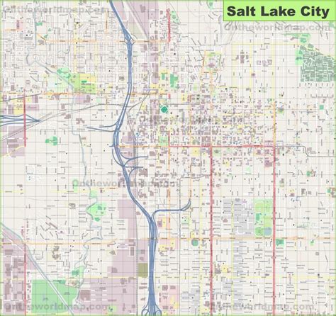 Large detailed map of Salt Lake City - Ontheworldmap.com