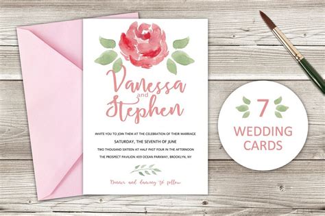 Watercolor Wedding Invitation Templates | Design Shack