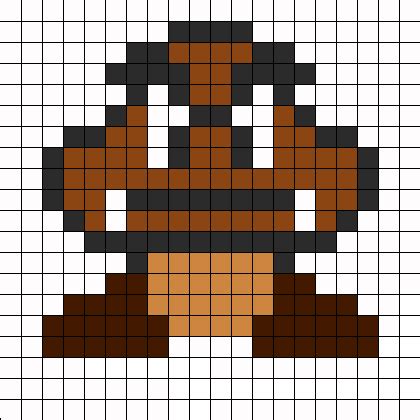 Goomba Perler Bead Pattern | Bead Sprites | Characters Fuse Bead Patterns