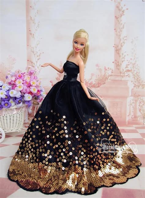 Free Shipping New Black for barbie dress Wedding Dress Party Clothes ...