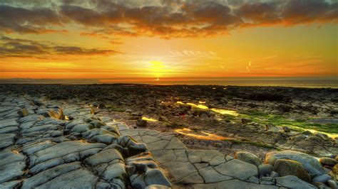 3840×2160 Yellow Sky field, fence landscape | Wide Screen Wallpaper ...