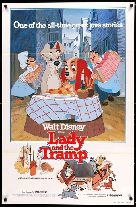 Lady and the Tramp (1955) Original R80 One-Sheet Movie Poster ...