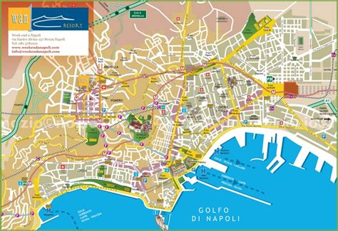 Naples tourist city centre map - Ontheworldmap.com