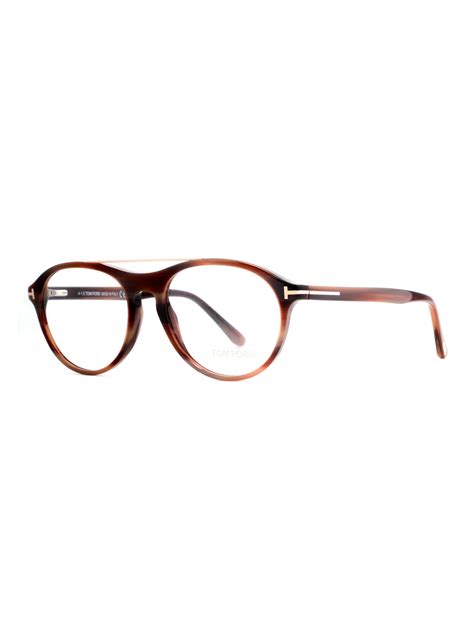 Tom Ford TF 5411 062 53mm Brown Horn/Gold Men's Round Eyeglasses - Walmart.com