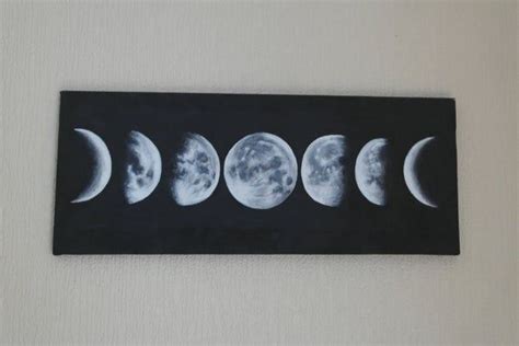 Moon Phases Acrylic on Canvas 20x8 inch Original Painting | Etsy | Moon artwork, Cycle painting ...