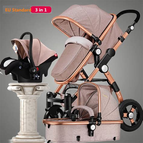 RU Free! 3 in 1 baby stroller aluminium alloy frame folding strollers ...