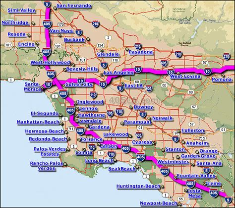 Interstate 10 Los Angeles Map