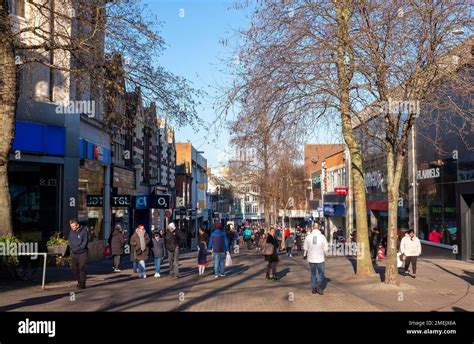 Sutton High Street shoppers and shops in the Town Centre , Surrey , England UK Stock Photo - Alamy