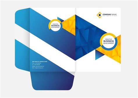 Blue and Yellow Folder Template 677733 Vector Art at Vecteezy