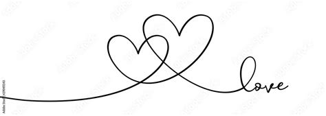 Continuous one line drawing hearts symbol embracing vector illustration ...